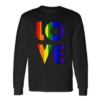 Love Gay Pride Logo Rainbow Tshirt Long Sleeve T-Shirt - Monsterry
