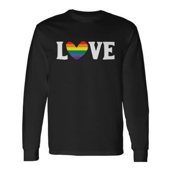 Love Heart Lgbt Gay Pride Lesbian Bisexual Ally Quote Long Sleeve T-Shirt - Monsterry DE