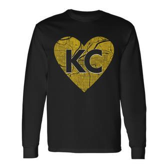 Love Kansas City Football Fan City Map Long Sleeve T-Shirt - Monsterry AU
