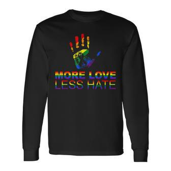 More Love Less Hate Gay Pride Lgbt Essential Men Women Long Sleeve T-Shirt T-shirt Graphic Print - Thegiftio UK