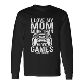 I Love My Mom Video Gamer Valentines Day For Boys Teen Long Sleeve T-Shirt - Monsterry UK