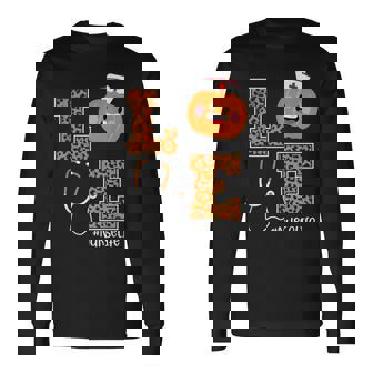 Love Nurse Life Pumpkin Leopard Fall Halloween Nurses Long Sleeve T-Shirt | Seseable CA