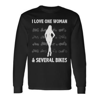 Love One Woman & Several Bikes Long Sleeve T-Shirt - Seseable
