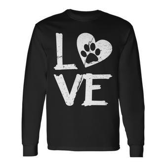 Love Paw In Heart Tshirt Long Sleeve T-Shirt - Monsterry CA