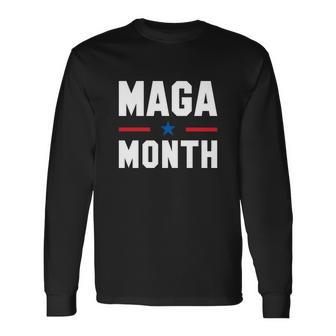 Maga Month Vintage Old Happy Maga Month Patriotic V2 Long Sleeve T-Shirt - Monsterry CA