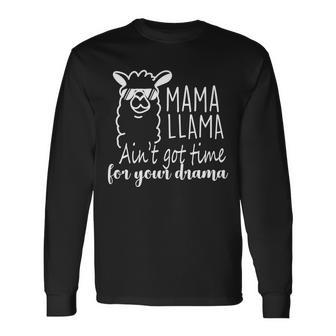 Mama Llama Drama Tshirt Long Sleeve T-Shirt - Monsterry DE