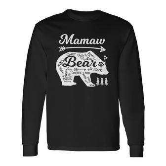 Mamaw Bear Words Of Love With Doodle Graphics Grandma Men Women Long Sleeve T-Shirt T-shirt Graphic Print - Thegiftio UK
