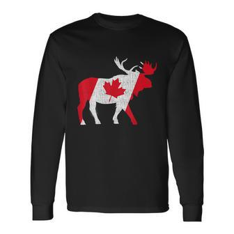 Maple Leaf Animal Canadian Flag Canada Est 1867 Men Women Long Sleeve T-Shirt - Monsterry AU