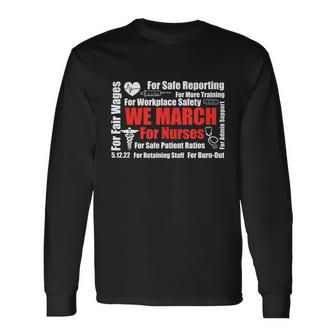 We March For Nurses Million Nurse March Women Power Nurse Tshirt Long Sleeve T-Shirt - Monsterry UK