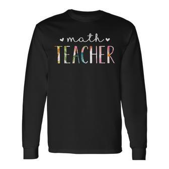 Math Teacher Cute Floral V2 Long Sleeve T-Shirt - Seseable