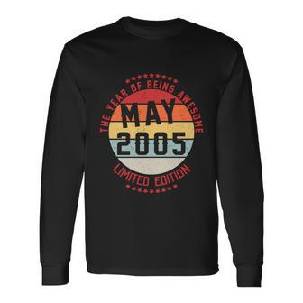 May 2005 Birthday The Year Of Being Awesome Long Sleeve T-Shirt - Thegiftio UK