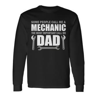 Mechanic Dad Tshirt Long Sleeve T-Shirt - Monsterry DE