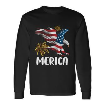 Merica Bald Eagle Mullet Cute 4Th Of July American Flag Meaningful Gi Long Sleeve T-Shirt - Monsterry