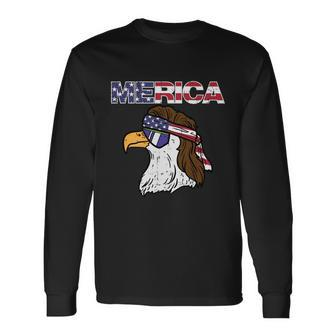 Merica Bald Eagle Mullet Sunglasses Fourth July 4Th Patriot Cool Long Sleeve T-Shirt - Monsterry AU