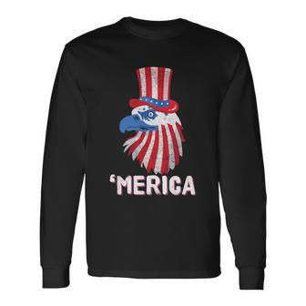 Merica Eagle Mullet 4Th Of July American Flag Patriotic Long Sleeve T-Shirt - Monsterry