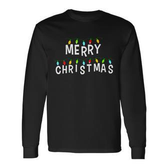 Merry Christmas Lights Tshirt Long Sleeve T-Shirt - Monsterry AU