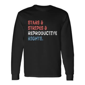 Messy Bun American Flag Stars Stripes Reproductive Rights Meaningful Long Sleeve T-Shirt - Monsterry