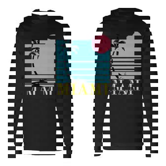 Miami Beach Sunset Long Sleeve T-Shirt - Monsterry