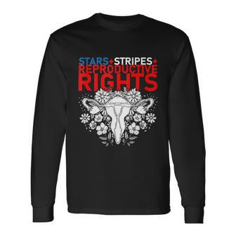 Mind Your Own Uterus Stars Stripes Reproductive Rights Long Sleeve T-Shirt - Monsterry