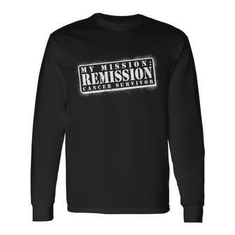 My Mission Remission Cancer Survivor Stamp Long Sleeve T-Shirt - Monsterry UK