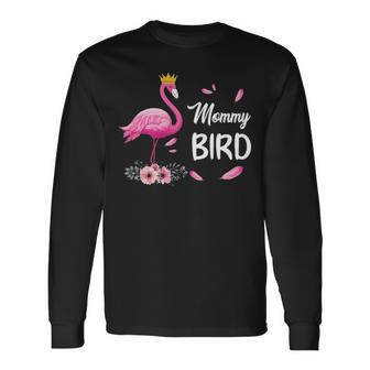 Mommy Bird Flamingo Matching V2 Long Sleeve T-Shirt - Thegiftio UK