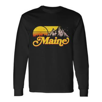 Mountains In Maine Long Sleeve T-Shirt - Monsterry