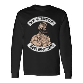 Navy Uss Maine Ssbn Long Sleeve T-Shirt - Monsterry CA