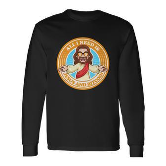 All You Need Is Jesus And Bitcoin Long Sleeve T-Shirt - Monsterry DE