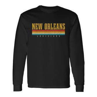 New Orleans Vintage Louisiana Long Sleeve T-Shirt - Thegiftio UK