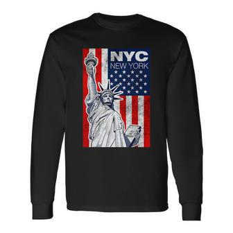New York City Statue Of Liberty Shirts Cool New York City Long Sleeve T-Shirt - Thegiftio UK