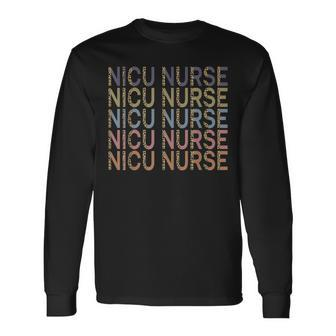 Nicu Nurse Leopard Print Neonatal Intensive Care Unit Long Sleeve T-Shirt - Seseable