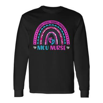 Nicu Nurse Neonatal Nurse Labor And Delivery Leopard Rainbow V3 Long Sleeve T-Shirt - Seseable