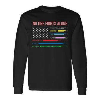 No One Fights Alone Tshirt Long Sleeve T-Shirt - Monsterry DE