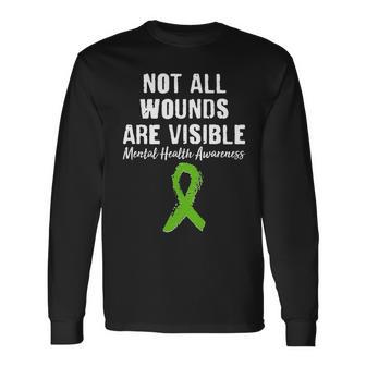 Not All Wounds Are Visible Mental Health Awareness Tshirt Long Sleeve T-Shirt - Monsterry