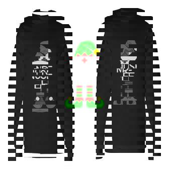 The Nurse Elf Christmas Santa Cute Snowman Ugly Christmas Sweater Long Sleeve T-Shirt - Thegiftio