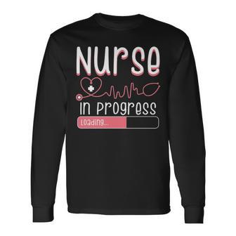 Nurse In Progress Nursing Student Future Nurse Long Sleeve T-Shirt - Thegiftio UK