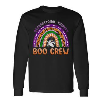 Occupational Therapy Boo Crew Halloween Ghost Ot Rainbow Long Sleeve T-Shirt - Seseable