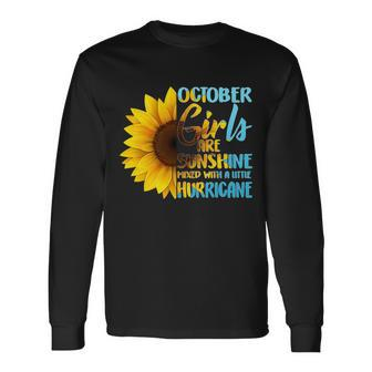 October Girls Sunflower Tshirt Long Sleeve T-Shirt - Monsterry