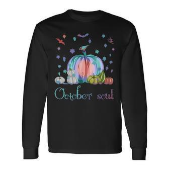 October Soul Magic Halloween Pumpkin Fall Thanksgiving Long Sleeve T-Shirt - Seseable