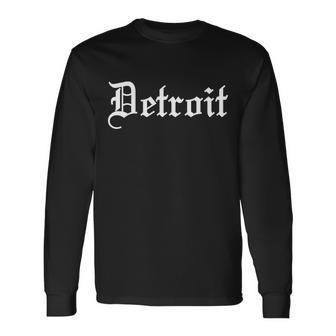 Old English Detroit D Michigan Logo Long Sleeve T-Shirt - Monsterry