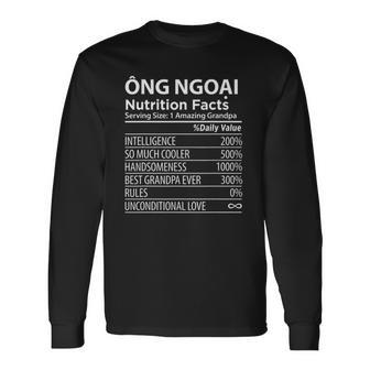 Ong Ngoai Nutrition Facts Vietnamese Grandpa Men Women Long Sleeve T-Shirt T-shirt Graphic Print - Thegiftio UK