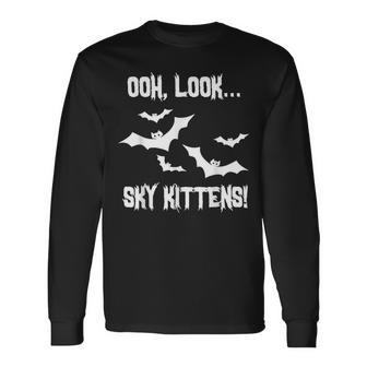 Ooh Look Sky Kittens Halloween Bats Costume Men Women Long Sleeve T-Shirt T-shirt Graphic Print - Thegiftio UK