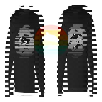 Orca Vintage Retro Art Killer Whale Tshirt Long Sleeve T-Shirt - Thegiftio