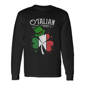 Otalian Italian Irish Relationship St Patricks Day Long Sleeve T-Shirt - Monsterry