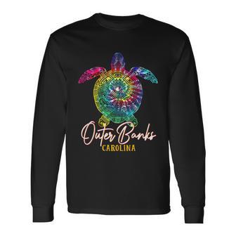 Outer Banks Tie Dye Sea Turtle Carolina Vacation Long Sleeve T-Shirt - Monsterry