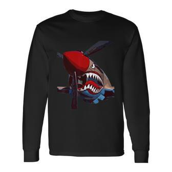 P40 Warhawk Fighter Aircraft Ww2 Airplane Military Long Sleeve T-Shirt - Monsterry UK