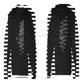 Palestinian Map With Cities Villages Calligraphy Palestine Long Sleeve T-Shirt - Thegiftio