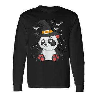 Panda Witch Halloween Bear China Animal Outfit Costume Long Sleeve T-Shirt - Seseable