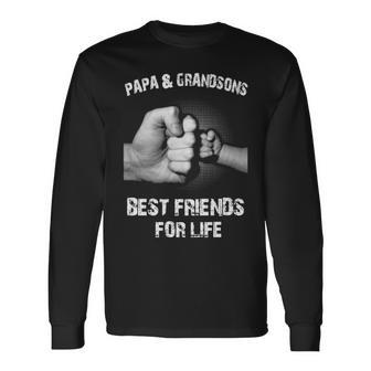 Papa & Grandsons Best Friends Long Sleeve T-Shirt - Seseable