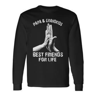 Papa And Grandkids Best Friends Long Sleeve T-Shirt - Seseable